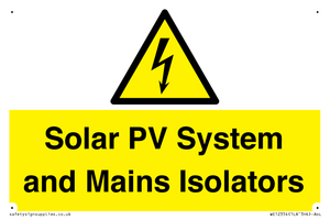Solar PV System and Mains Isolators